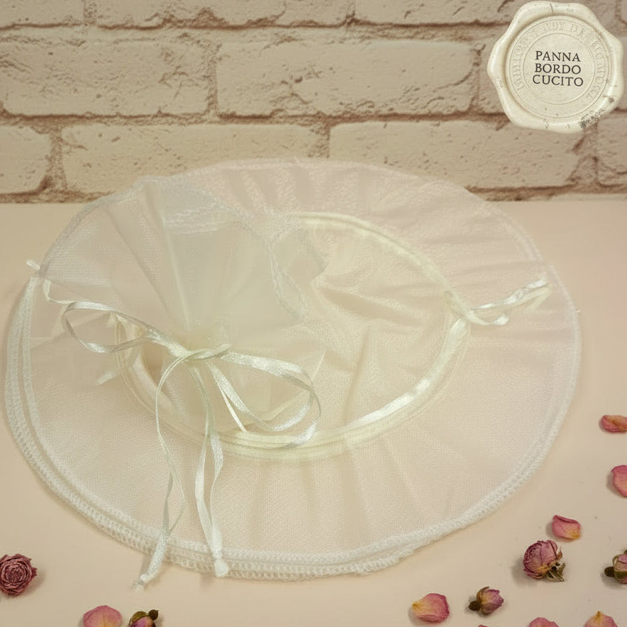 Colore panna Kit portaconfetti tulle velo con tirante nastro facile confezionare fai da te bomboniere sacchetti matrimonio cresima battesimo comunione