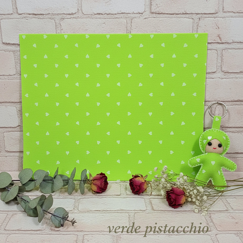 verde pistacchio cuoricini fantasia pannolenci stampato feltro colori foglio creazioni fiocco nascita fai da te giostrina bambini animaletti pasquali stellina luna bambola portachiavi