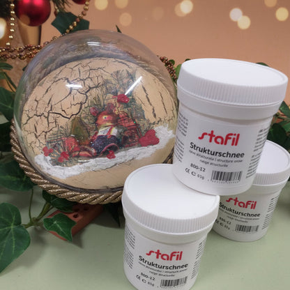 stock 3 vasetti barattoli stafil strukturschnee neve pasta strutturata structure snow 85 g cadauno per decorare decoupage fondali presepe palline albero natale