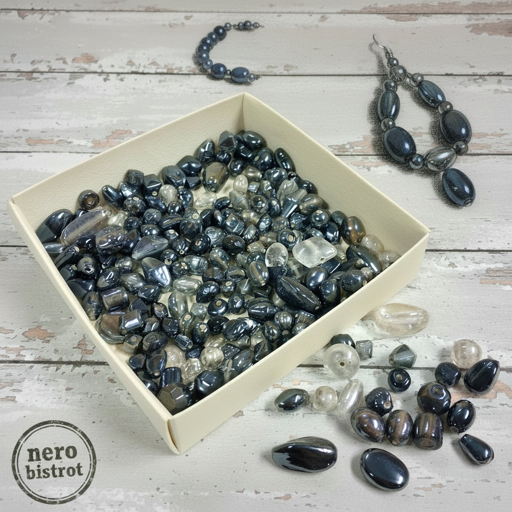 perle nere metallizzate bijoux bigiotteria colorate e cristallo per fai da te gioielli di perline orecchini