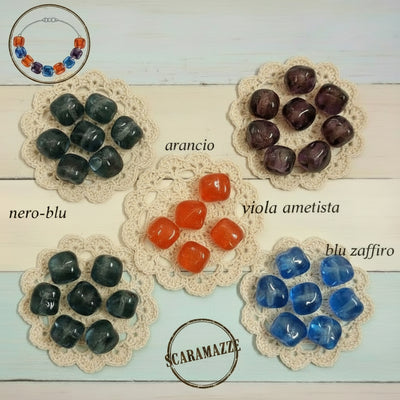 Perle di vetro colorate vendita online | 3 forme per collane bracciale