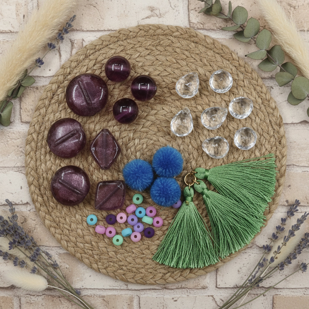 shop negozio di vendita online pompon gocce perle piastre pendenti forma rombo nappine palline di pompon accessori creare ciondoli collane orecchini pendenti