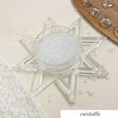 lister cristallo hobby perline vetro conteria tosca trasparenti ad uso creativi bijoux bigiotteria fiori piante alberi ricamo tessitura tissage danese centrini intreccio