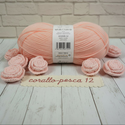 corallo-pesca 12 misto lana acrilico sintetico gomitoli per Ferri lavori a maglia e uncinetto vetrina eco-friendly uso sferruzzare maglione amigurumi pasquali decorazioni natalizie mandala