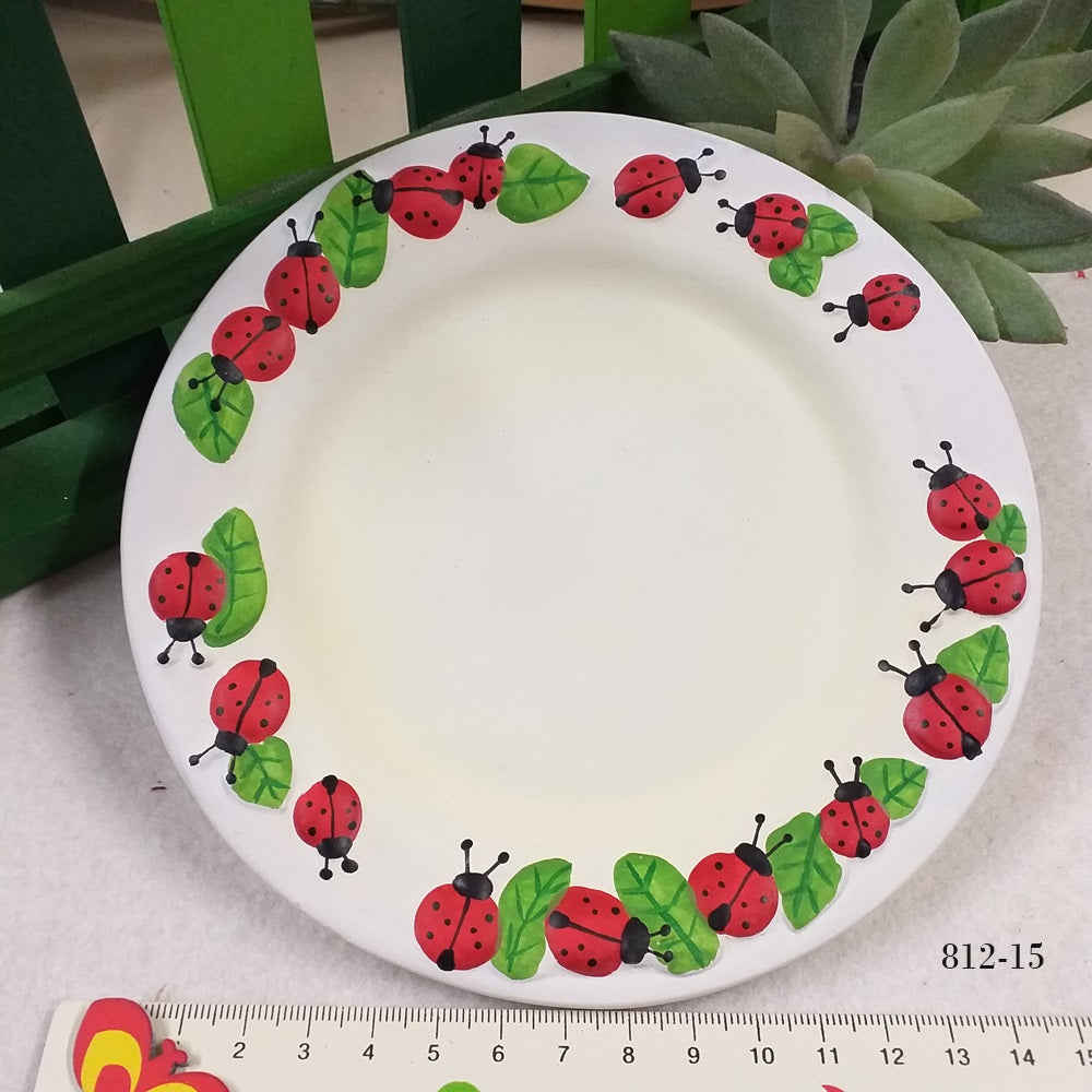 piattino coccinelle portafortuna terracotta contenitori decorati colorati particolari ad uso composizioni floreali fai da te con materiali da fioristi fiori secchi piante artificiali Natale centrotavola Pasquali