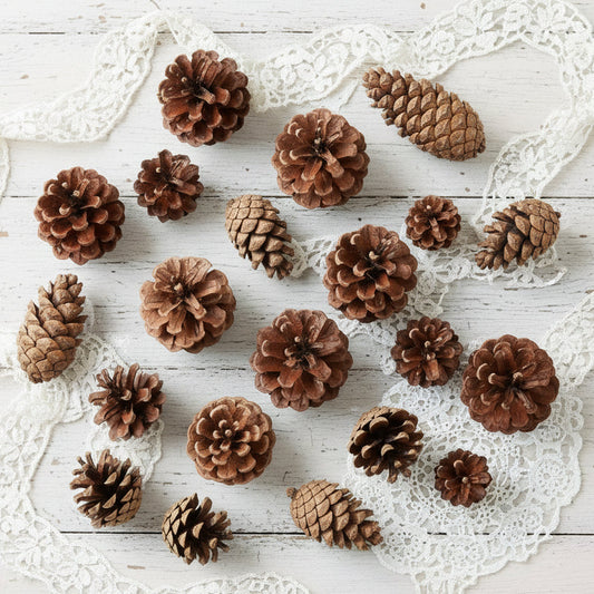 pigne naturali decorazioni fai da te natalizie misto bacche eucalipto ontano pino abete chiare scure grandi piccole uso addobbi albero natale centrotavola