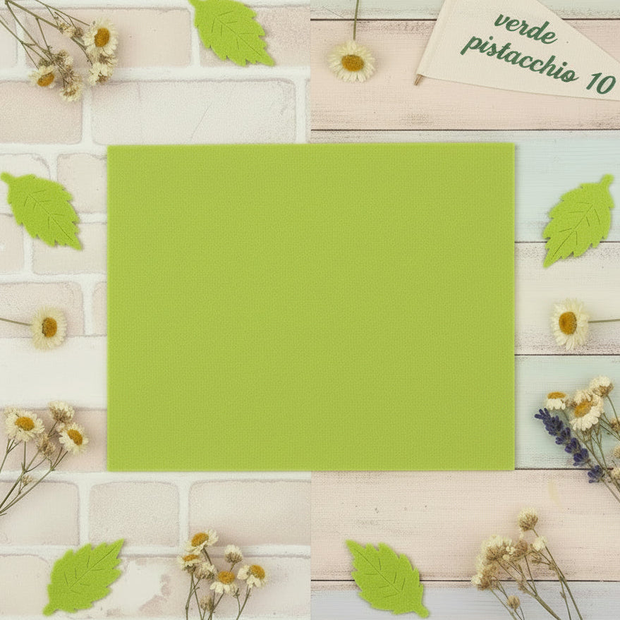 verde pistacchio tessuto di feltro sottile morbido pannolenci 1 mm colori moda Pasqua bambole fai da te idee foglie fustellate per addobbi albero pesco
