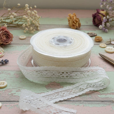 Avorio nastro pizzo nastrino shabby bomboniere fai da te