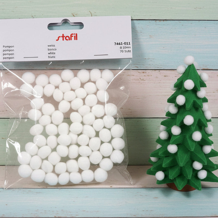 Pompon palline ciniglia decorazioni hobby creativi Natale bricolage