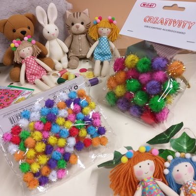 Mini pompon metallici lurex fai te decorazioni palline albero Natale