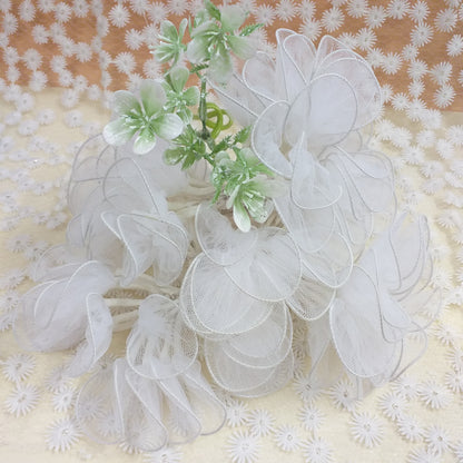 colore bianco rametto mazzolino pick foglie racchette portaconfetti gambo stelo tulle ferretto fai da te segnaposto fiori di confetti uso confettata confezione bomboniere scatole