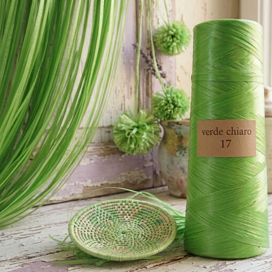 verde chiaro 17 Stafil rafia sintetica colorata per uncinetto borse tenda idea cestini sardi uso packaging confezionamento regalo bomboniere fai da te pompon carnevale vendita a peso rotolo 100 g