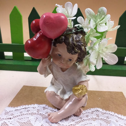 angelo palloncini cuori e silene bianco verdi finti artificiali botanica renkalik per composizioni fiori pasquali allestimenti fioristi vetrine