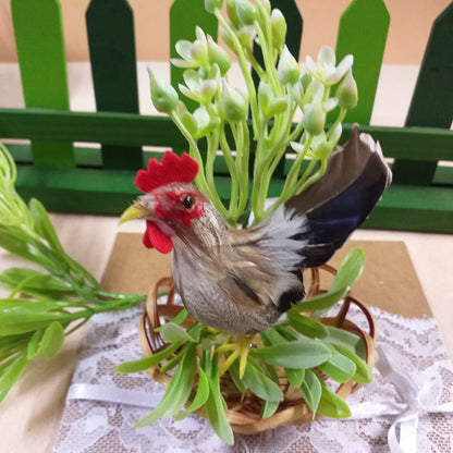 gallo con daisy bianco cestino idea verdi finti artificiali botanica renkalik per composizioni fiori pasquali allestimenti fioristi vetrine