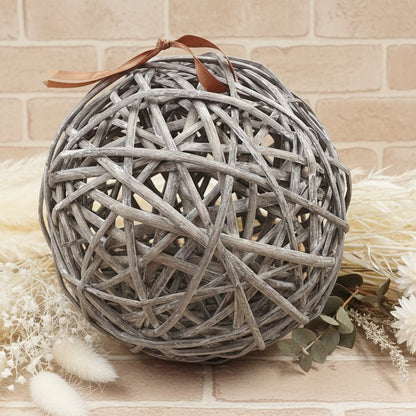 20 cm sfera grande palla globo mappamondo vimini rattan vite viticcio shabby rustico marrone uso decorare albero Natale fai da te fuoriporta composizioni centrotavola vetrinistica green packaging regalo