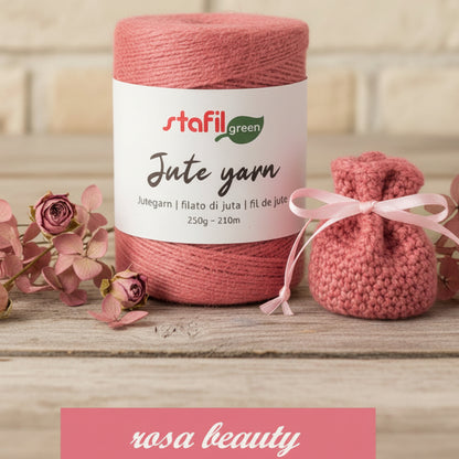rosa beauty  jutegarn 250 g 210 m shop filato iuta per uncinetto di cestini porta-vaso porta-piante cesto portabarattolo da realizzare con juta naturale filo colorato uso lavori a mano di tappeti arazzi borse