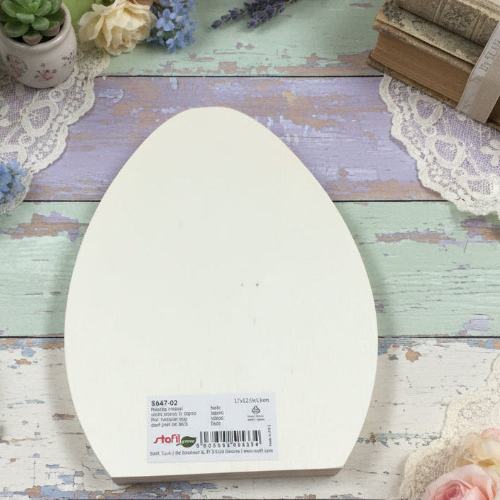 stafil green uovo piatto fetta legno sagome basi supporti sostegni per centrotavola fuoriporta da decorare decoupage pannolenci colorare dipingere per addobbi decorazioni pasquali fai da te
