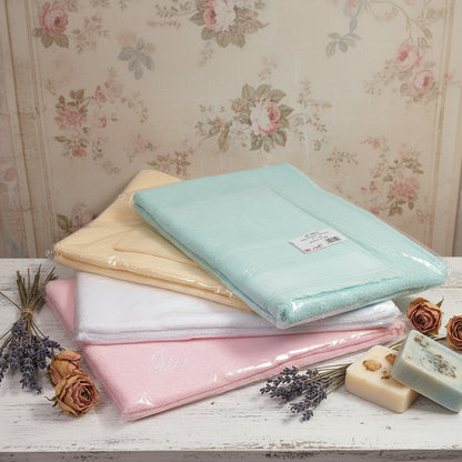 salviette asciugamani spugna inserto tela aida bianche rosa gialle verdi da ricamare punto croce con frange per le mani e ospite