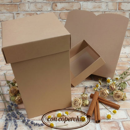 alte rustiche rettangolari country scatole cartone kraft bomboniere fai da te e regalo avana cartoncino beige liscio uso confezioni packaging pasticceria enogastronomia erboristeria