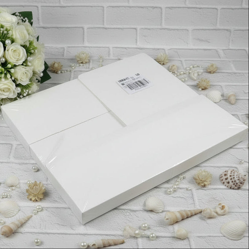 14 x 14 x 8 cm kit costruire con cartoncino Scotton stile-fibra scatole bianche basse quadrate pieghevoli uso packaging confezionamento oggetti bomboniere fai da te