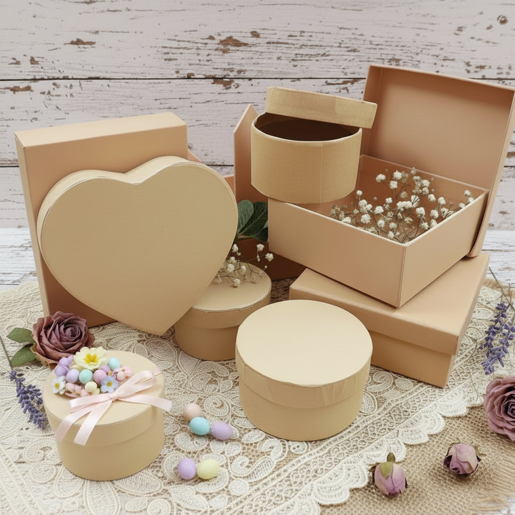 rotonde quadrate piccole cappelliere shopper scatole cartone per decorare decoupage scatoline da ricamo punto croce portafotografia regali pasquali natalizi bomboniere packaging natale