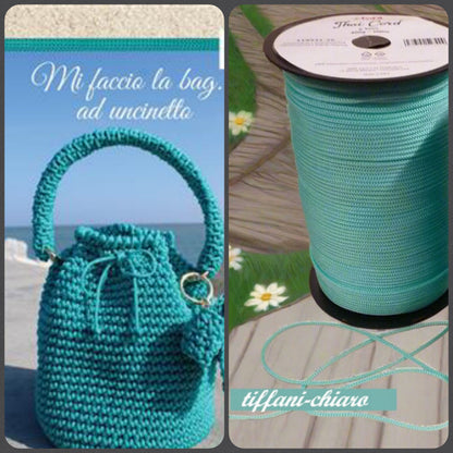 schemi manuale libretto Stafil Mi faccio la bag ad uncinetto kit cordino thai borse pochette abbigliamento moda mare estivo e tiffani-chiaro cordoncino