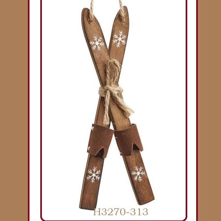 sci legno marrone decorazioni natalizie rustiche albero Natale artigianale Presepe addobbi vetrinistica packaging regalo confezionamento fai da te bambole gnomi folletti