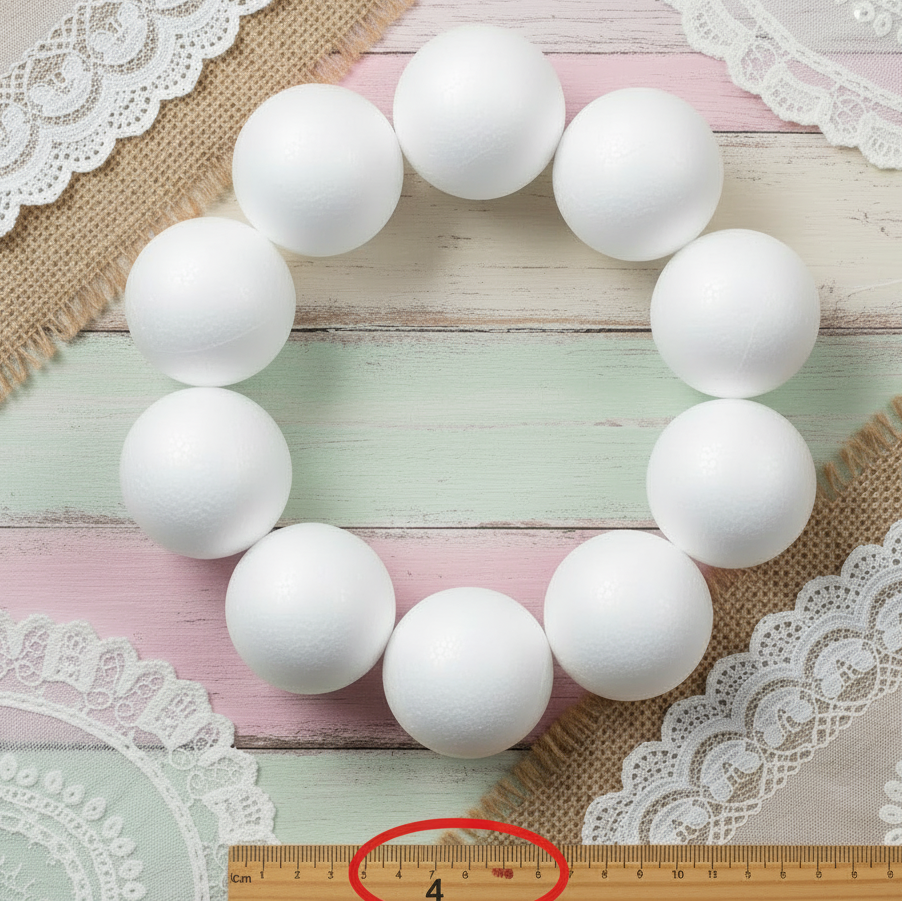 palle polistirolo piccole sfere palline da 4 cm styrofoam ball uso per decorazioni natalizie centrotavola composizioni fiori vetrinistica addobbi albero Natale facce visi bambole pezza