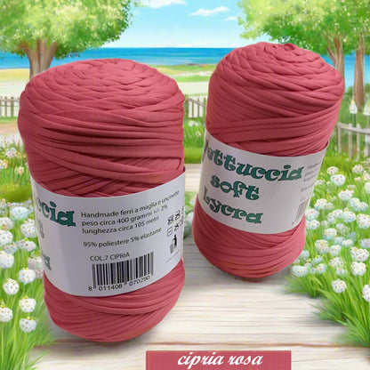 rosa cipria colore 7 crochet shop lycra soft fettuccia borse uncinetto MAS PL4000 poliestere con elastane morbida uso crochet pochette clutch bags abbigliamento moda