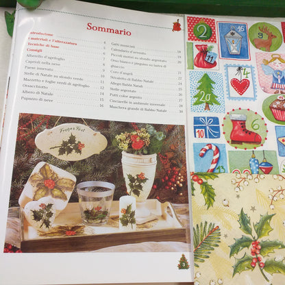 sommario manuale kit fai da te tecnica tovagliolo idee natalizie materiali consigli alberello pupazzo angeli putti orso calendario avvento