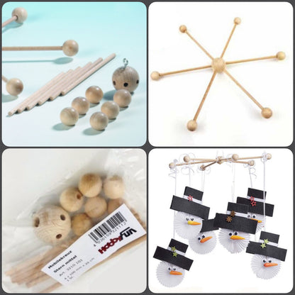 idea HobbyFun giostrina mobile con pupazzi di neve kit da assemblare fai da te per costruire forma sostegno telaio supporto croce stella 6 braccia di legno