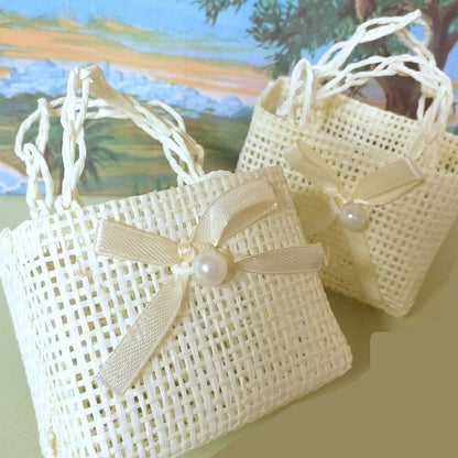 borsa sportina mini cestini piccoli con maniglie per bomboniere portaconfetti di juta corda rafia e hobby fai da te