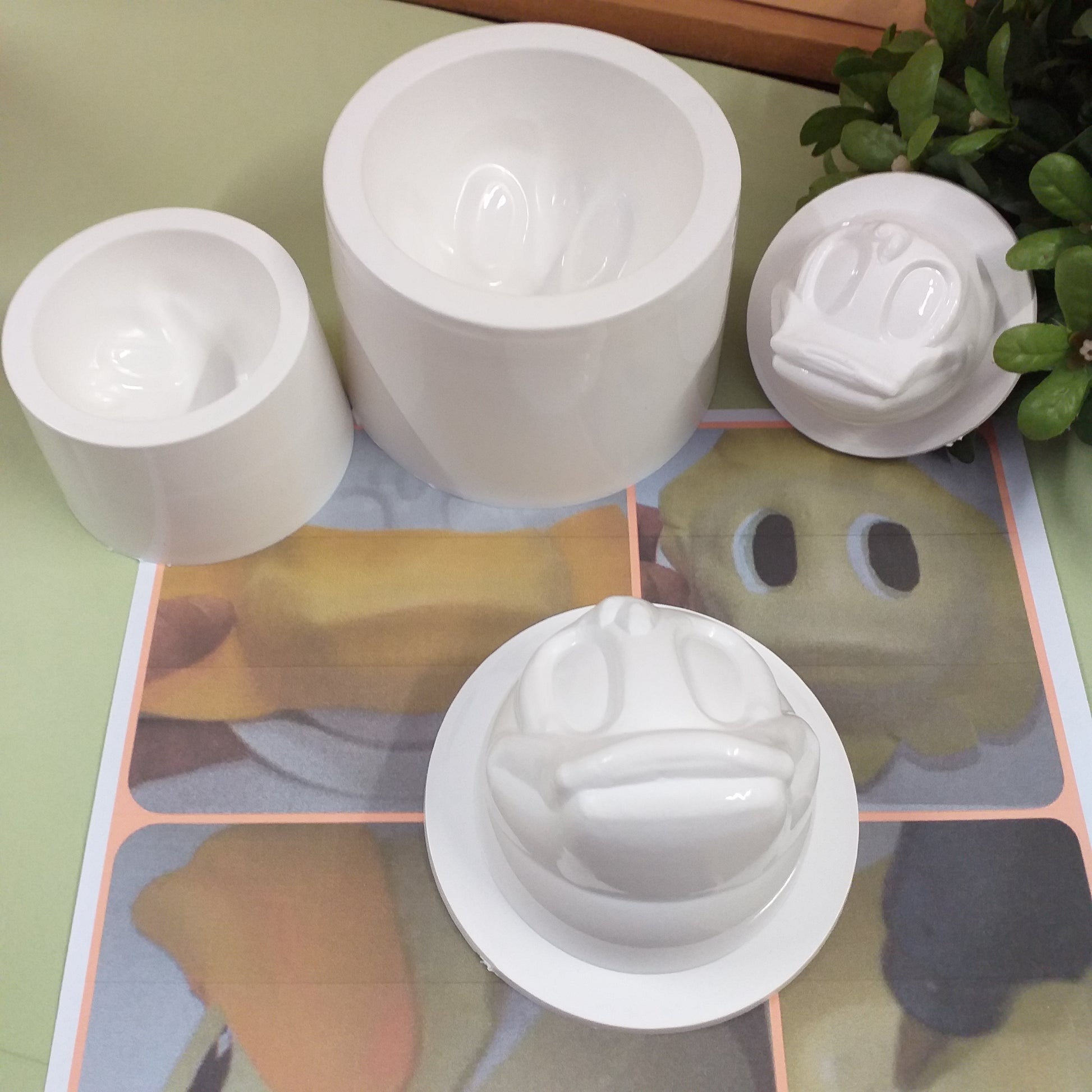 step by step progetto stampi fommy gomma crepla eva come creare faccia di Paperina pulcino anatra con formine due misure decorazioni Pasqua fiocchi nascita fai da te cake topper torte scenografiche