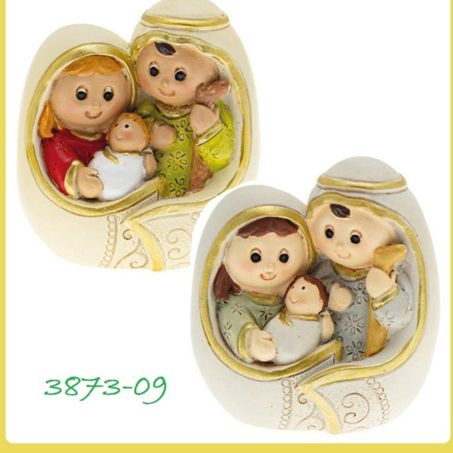 gruppo Natività Giuseppe Maria Gesù Bambino statuine Presepe miniatura ceramica di lavorazioni fatte a mano etnico moderno originale colorate idea bomboniera natalizia