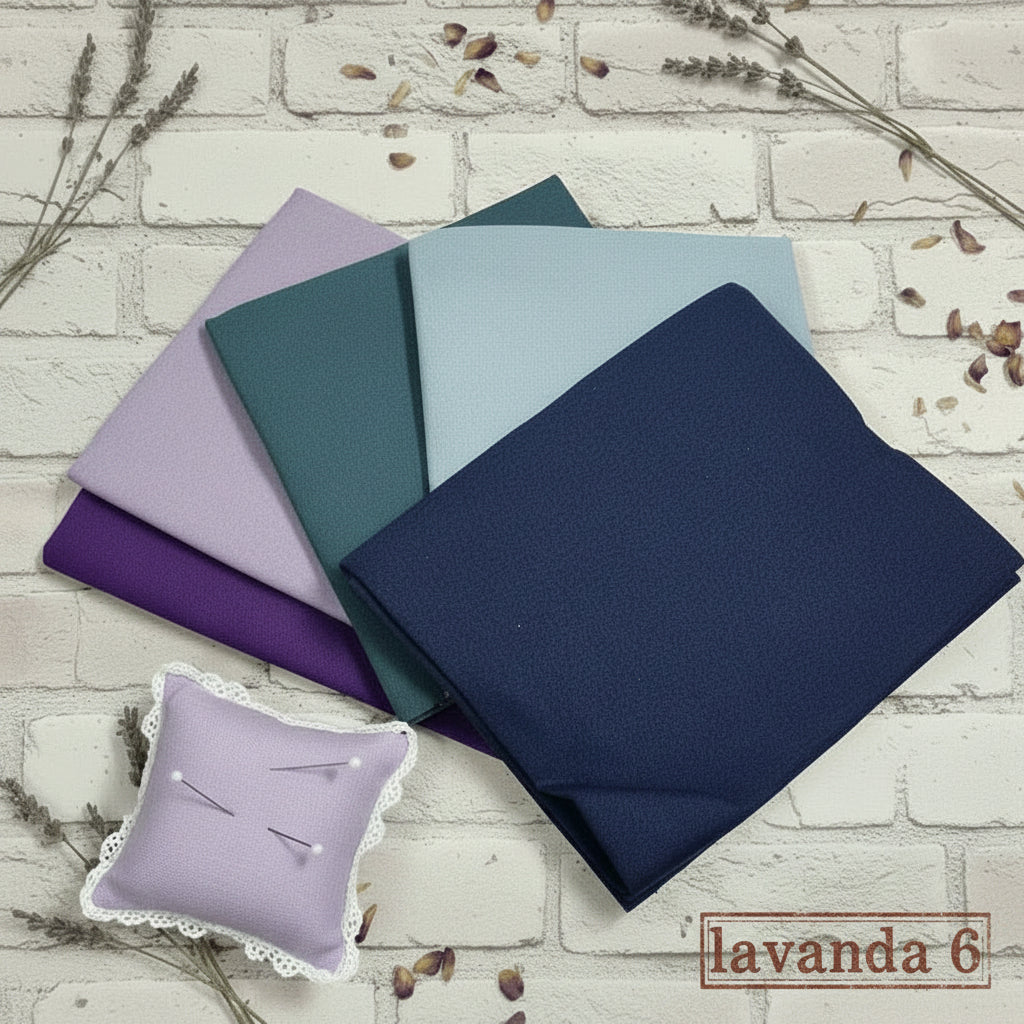 assortimento tinta unita viola lilla glicine blu petrolio blu notte di stoffe cotonine stock tessuti scampoli uso cucito creativo bambole di pezza hobbistica vetrinistica fodere borse