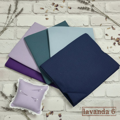 assortimento tinta unita viola lilla glicine blu petrolio blu notte di stoffe cotonine stock tessuti scampoli uso cucito creativo bambole di pezza hobbistica vetrinistica fodere borse