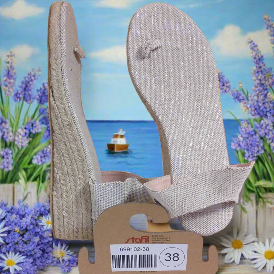 pianelle estive 699102-38 numero 38 suole my sandals stafil basi per sandali uncinetto tacco corda tessuto tela infradito espadrilles fai da te scarpe a mano macramè
