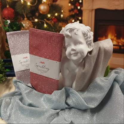 stoffa glitter tessuto lurex sparkling brillantinato stafil 50 x 55 cm vetrina statua angelo idea decorazioni pasqua natale scampoli da hobbistica per creazioni addobbi uso fondale Presepe cucito creativo bambole di pezza pupazzo composizioni fiori centrotavola
