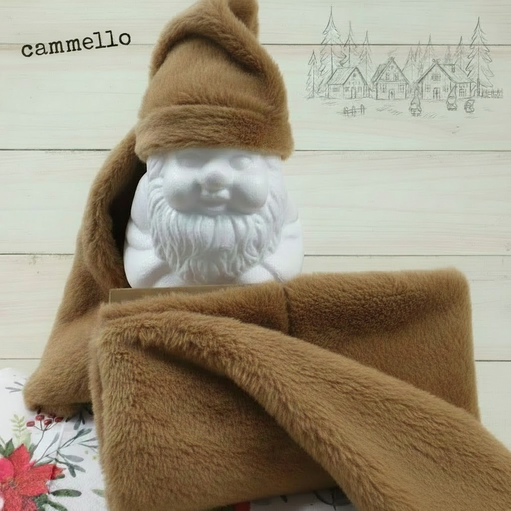 cammello rotolo a metro tessuto peluche pelo corto peliccia ecologica sintetica stoffa uso cucito creativo pupazzi bambole di pezza Natale