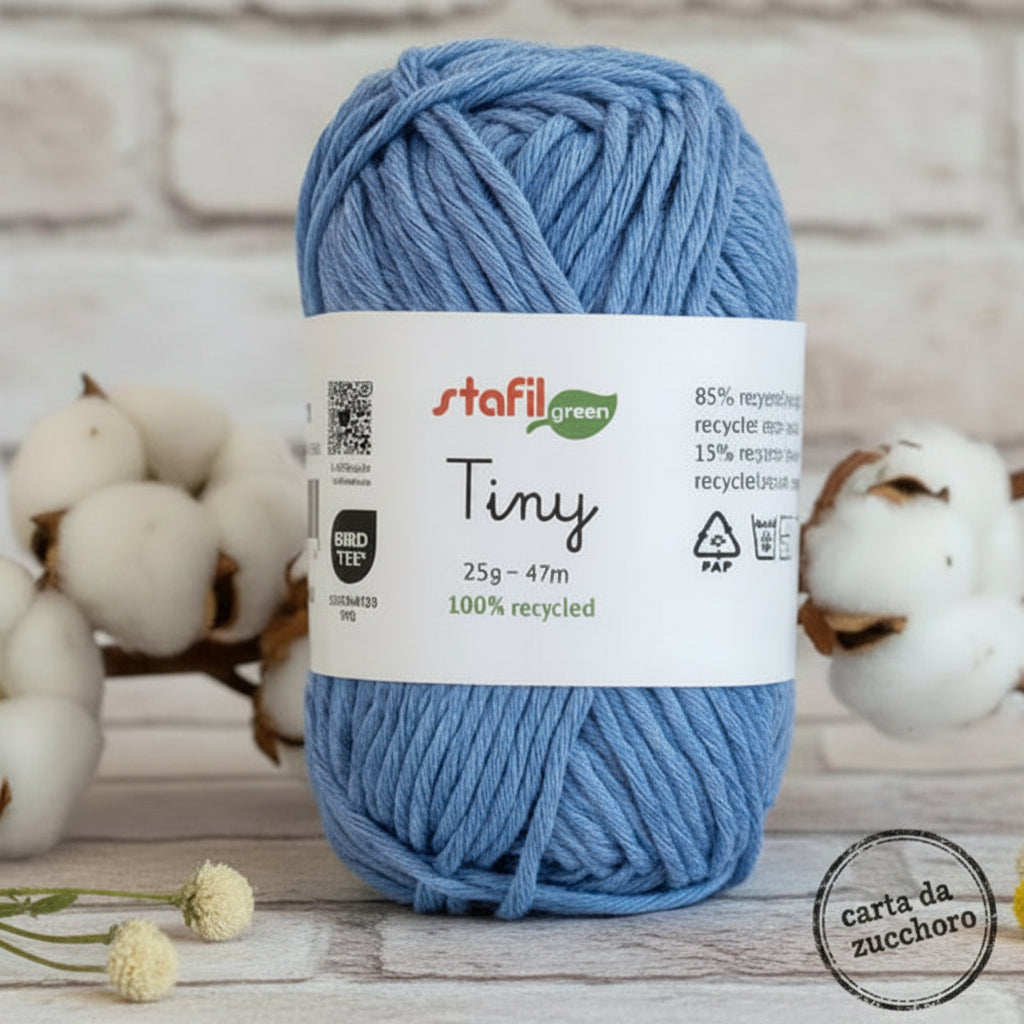 carta da zucchero filato cotone riciclato Stafil tiny 25 grammi 47 metri di filo uso amigurumi animale bambola uncinetto 2.5/3.5