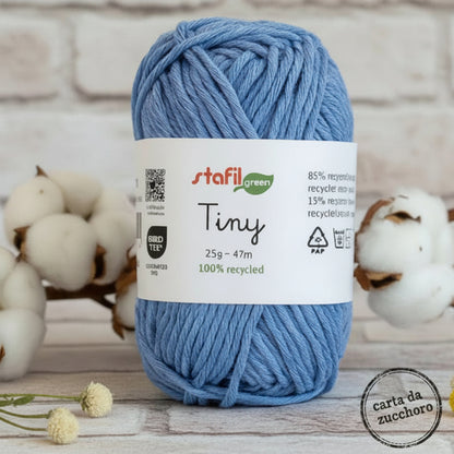 carta da zucchero filato cotone riciclato Stafil tiny 25 grammi 47 metri di filo uso amigurumi animale bambola uncinetto 2.5/3.5