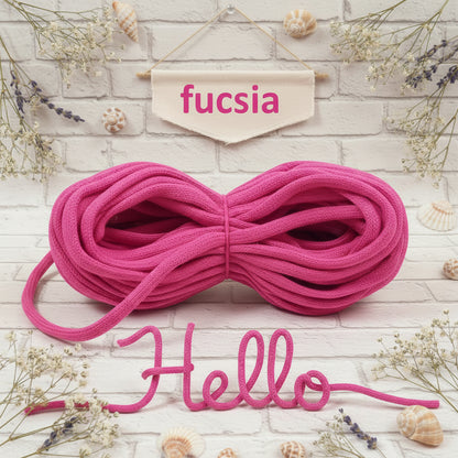 fucsia cordoncino tubolare corda da riempire di filo modellabile tubecord stafil green tricotin pronto per creare scritte nomi decorazioni fiori farfalle fuoriporta coccarda fiocco nascita bimba