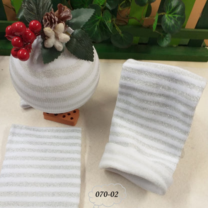 maglina elastica righe glitter argento tubolare Stafil tessuto elasticizzato uso rivestire palline albero Natale abbigliamento bambole gnomi follettine pupazzi natalizi