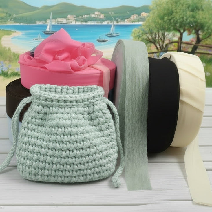 colori estivi pastello rosa verde salvia panna nero moda fashion maglina fettuccia tulle di lycra leggero elastan elastico rondella pizza uso crochet uncinetto bags borse pochette clutch cestini culle bambini neonati tappeti cucce elasticizzata morbida alta