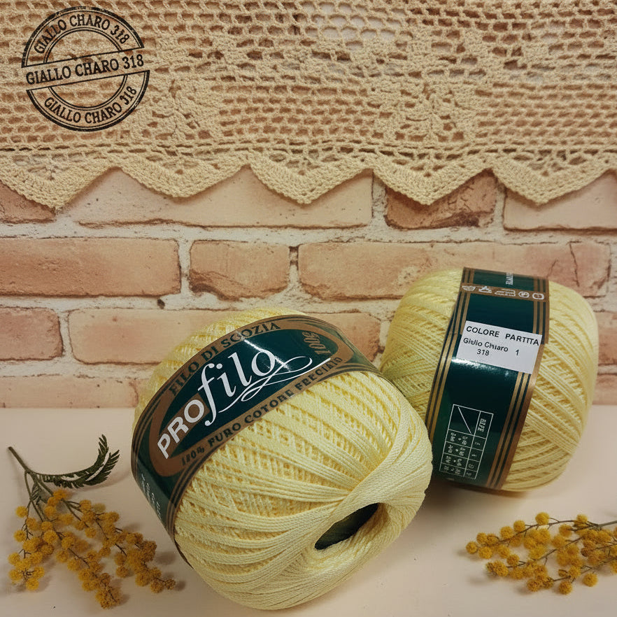 giallo chiaro 318 filo di scozia profilo filato cotone uncinetto pregiato n 8 per uncino 1-1.5 uso amigurumi tendine casa delle bambole effetto pizzo