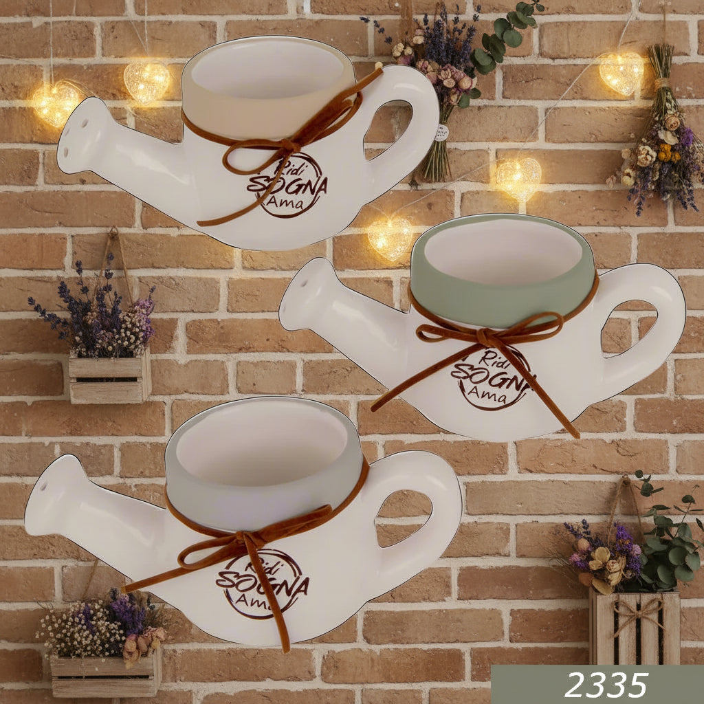 ridi sogna ama colore panna grigio verde tortora decorazioni varie assortite vasetto porta piantina annaffiatoio ceramica fiori bomboniera utile composizioni fioristi da confezionare fai da te festa della mamma cuoricino bianco san valentino
