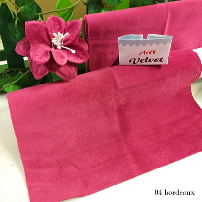 giglio fiore bordeaux rosato Natale tessuto Stafil velluto velvet uso cucito creativo pupazzi palline albero fiocchi natalizi decorazioni addobbi packaging vetrinistica