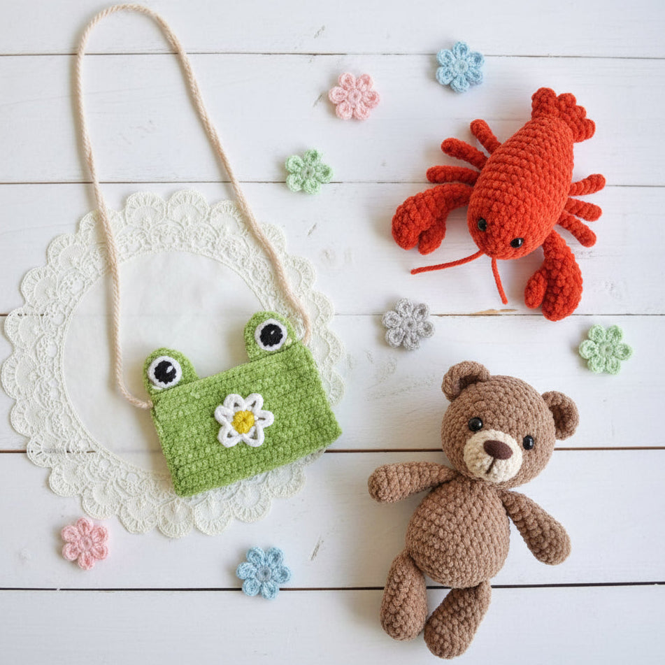 fiori a maglia borsa rana uncinetto ape ciniglia velvie stafil filo di lana sottile per crochet uncinetto knitting lavori a maglia vellutino velvet per amigurumi pupazzi peluche bambole