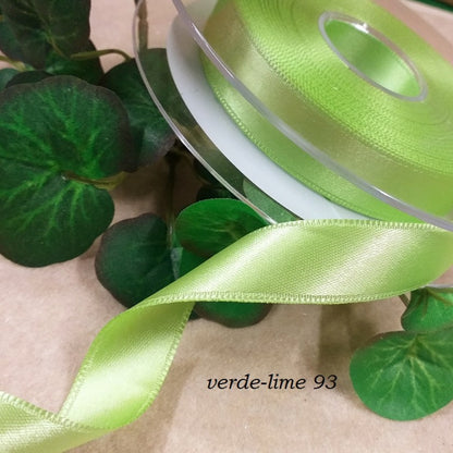93 verde-lime 10 mm vendita al metro di nastro doppio raso made in Italy colori speciali uso confezionare bomboniere fai da te pacchi regalo hobbistica come passamaneria packaging vetrinistica