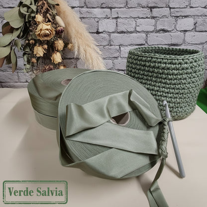 shop fettuccia maglina stafil jersey borse cestini tappeti uncinetto scaldacollo collane pochette clutch bags abbigliamento moda verde salvia